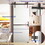CRAZY ELF 24" x 80" Melamine Door Slab + 6.6FT Barn Door Sliding Hardware + Adjustable Floor Guider + Pull Handle, Moden Interior Door panel, Protected by Melamine Layer, Painting Free