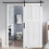 W936S00020 White+MDF+Barn door and track hardware set+28" x 80"