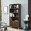 Bookcase, Bookshelf with Doors, white W965P147785