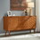 JaydenMax Modern Wood TV Stand, Entertainment Center for TVs up to 65", Sideboard Buffet Cabinet Credenza, Slatted Media Console for Living Room, Wooden Furniture for Living Room & Bedroom