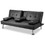 Mega Futon Sofa Bed, Faux Leather Convertible Folding Lounge Sofa for Living Room with 2 Cup Holders Removable Soft Armrests and Sturdy Metal Legs, Charming Black. W97543712