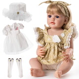 Realistic Reborn Baby Dolls,Handmade Real Life Baby Dolls Reborn Toddler with Soft Weighted Cloth Body Gift Toy for Age 3+ W979138449