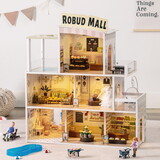 Wooden Shopping Mall Dollhouse, Pretend Playset for Kids, Suitable for Christmas Party& Birthday W979138695