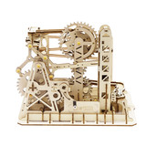 3D Wooden Puzzle Brain Teaser Game Mechanical Gears Set Model Kit Marble Run Set Unique Craft Kits (14 pcs a Carton) W97951988