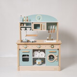 Modern Style Toy Kitchen Set for Boys& Girls 3+, Great Gift for Christmas, Party, Birthday(Blue & Gold) W97982230