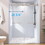 Frameless Double Sliding Shower, 57" - 60" Width, 79" Height, 3/8" (10 mm) Clear Tempered Glass, Designed for Smooth Door with Clear Tempered Glass and Stainless Steel Hardware Brushed Nickel