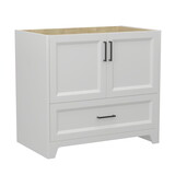 36 inch Solid Wood Bathroom Vanity without Top Sink, Modern Bathroom Vanity Base Only, Birch solid wood and plywood cabinet, Bathroom Storage Cabinet with Double-door cabinet and 1 Drawer White
