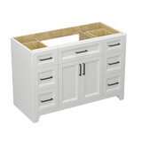 Solid Wood 48 inch Bathroom Vanity without Top Sink, Modern Bathroom Vanity Base Only, Birch solid wood and plywood cabinet, Bathroom Storage Cabinet with Double-door cabinet and 6 Drawers, White