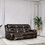 Reclining upholstered manual puller in faux leather, Brown 85.83*38.58*40.16 W99551531