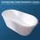 59" Acrylic Freestanding Bathtub, Gracefully Shaped Freestanding Soaking Bathtub with Brushed Nickel Drain & Minimalist Linear Design Overflow White W99564314