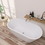63" Acrylic Free Standing Tub - Classic Oval Shape Soaking Tub, Adjustable Freestanding Bathtub with Integrated Slotted Overflow and Chrome Pop-up Drain Anti-clogging Gloss White W99564319