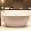 51" Acrylic Free Standing Tub Classic Oval Shape Soaking Tub Adjustable Freestanding Bathtub with Integrated Slotted Overflow and Chrome Pop-up Drain Anti-clogging Gloss White W99565054