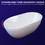 59" Acrylic Free Standing Tub Modern Oval Shape Soaking Tub Adjustable Freestanding Bathtub with Integrated Slotted Overflow and Chrome Pop-up Drain Anti-clogging Gloss White W99565055