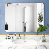 32 x 24 inch Black Bathroom Mirror for Wall Vanity Mirror with Non-Rusting Aluminum Alloy Metal Frame Rounded Corner for Modern Farmhouse Home Decor W99570869