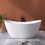 66" Acrylic Free Standing Tub - Classic Oval Shape Soaking Tub, Adjustable Freestanding Bathtub with Integrated Slotted Overflow and Chrome Pop-up Drain Anti-clogging Gloss White W995P186390