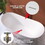 66" Acrylic Free Standing Tub - Classic Oval Shape Soaking Tub, Adjustable Freestanding Bathtub with Integrated Slotted Overflow and Chrome Pop-up Drain Anti-clogging Gloss White W995P186390