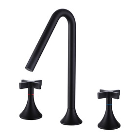 Black Widespread Faucet 2-handle Bathroom Faucet W997125293