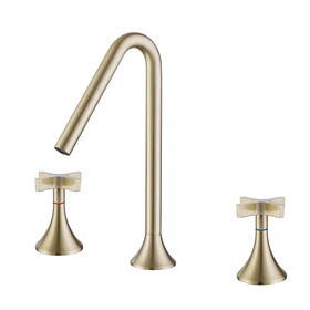 Brushed Goled Widespread Faucet 2-handle Bathroom Faucet W997125545