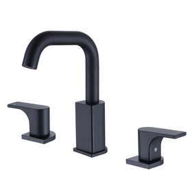 Round Widespread Double Handle Bathroom Sink Faucet with Matte Black W997125813