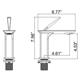 Square single hole single handle bathroom sink faucet W997P169859
