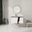 W999S00130 White+Black+Plywood+Soft Close Doors+Bathroom+Wall Mounted