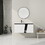 W999S00131 White+Black+Plywood+Soft Close Doors+Bathroom+Wall Mounted