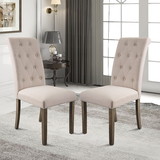 Oris Fur. Aristocratic Style Dining Chair Noble and Elegant Solid Wood Tufted Dining Chair Dining Room Set (Set of 2) WF034953AAA