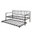 Twin Daybed with Trundle Multifunctional Metal Lounge Daybed Frame for Living Room Guest Room WF189880AAB