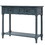 TREXM Daisy Series Console Table Traditional Design with Two Drawers and Bottom Shelf (Navy) WF191267AAM