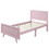 Wood Platform Bed Twin Bed Frame Mattress Foundation with Headboard and Wood Slat Support (Pink) WF192440AAH