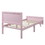 Wood Platform Bed Twin Bed Frame Mattress Foundation with Headboard and Wood Slat Support (Pink) WF192440AAH