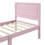 Wood Platform Bed Twin Bed Frame Mattress Foundation with Headboard and Wood Slat Support (Pink) WF192440AAH