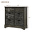 TREXM Rustic Storage Cabinet with Two Drawers and Four Classic Rattan Basket for Dining Room/Living Room (Brown Gray) WF193442AAD