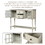 TREXM Sideboard Console Table with Bottom Shelf, Farmhouse Wood/Glass Buffet Storage Cabinet Living Room (Antique Grey) WF193444AAE