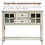 TREXM Sideboard Console Table with Bottom Shelf, Farmhouse Wood/Glass Buffet Storage Cabinet Living Room (Antique Grey) WF193444AAE