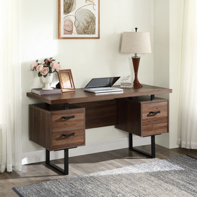Home Office Computer Desk with Drawers/Hanging Letter-size Files, 59 inch Writing Study Table with Drawers WF193467DAA