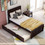 Platform Bed with Twin Size Trundle, Twin Size Frame, Espresso WF194473AAP