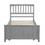 Twin Size Platform Bed with Trundle, Gray WF195106AAE