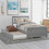 Twin Size Platform Bed with Trundle, Gray WF195106AAE