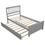 Twin Size Platform Bed with Trundle, Gray WF195106AAE