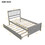 Twin Size Platform Bed with Trundle, Gray WF195106AAE