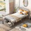 Twin Size Platform Bed with Under-bed Drawer, Gray WF196529AAE