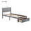 Twin Size Platform Bed with Under-bed Drawer, Gray WF196529AAE