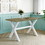 TOPMAX Farmhouse Rustic Wood Kitchen Dining Table with X-shape Legs, Gray Green WF198242AAE