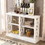 TREXM Console Table with 3-Tier Open Storage Spaces and "x" Legs, Narrow Sofa Entry Table for Living Room (White) WF199317AAK