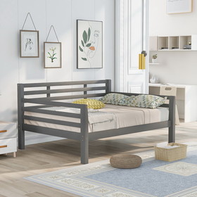 Wooden Full Size Daybed with Clean Lines, Gray Wf199367Aae