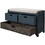 TREXM Storage Bench with Removable Basket and 2 Drawers, Fully assembled Shoe Bench with Removable Cushion (Navy) WF199578AAM