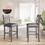 TOPMAX Farmhouse 2 Piece Padded Round Counter Height Kitchen Dining Chairs with Cross Back for Small Places, Gray WF280567AAE