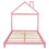 Full Size Wood Platform Bed with House-shaped Headboard (Pink) WF282821AAH