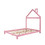 Full Size Wood Platform Bed with House-shaped Headboard (Pink) WF282821AAH